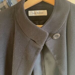 Isaac Mizrahi black wool/cashmere long coat